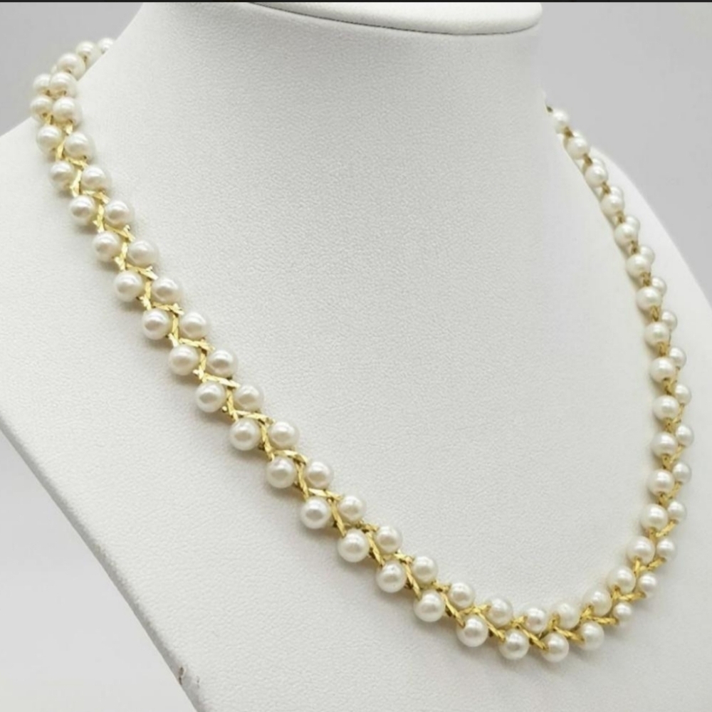 PIERRE CARDIN Gold and Pearl Necklace & Bracelet Gift Set IOB Cardin Jewelry Box - Picture 3 of 9